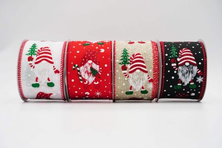 Santa Gnomes Wired Ribbon - Santa Gnomes Wired Ribbon
